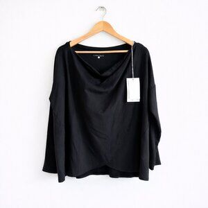 JJ Winks Layered Draped Sweatshirt Black NWT